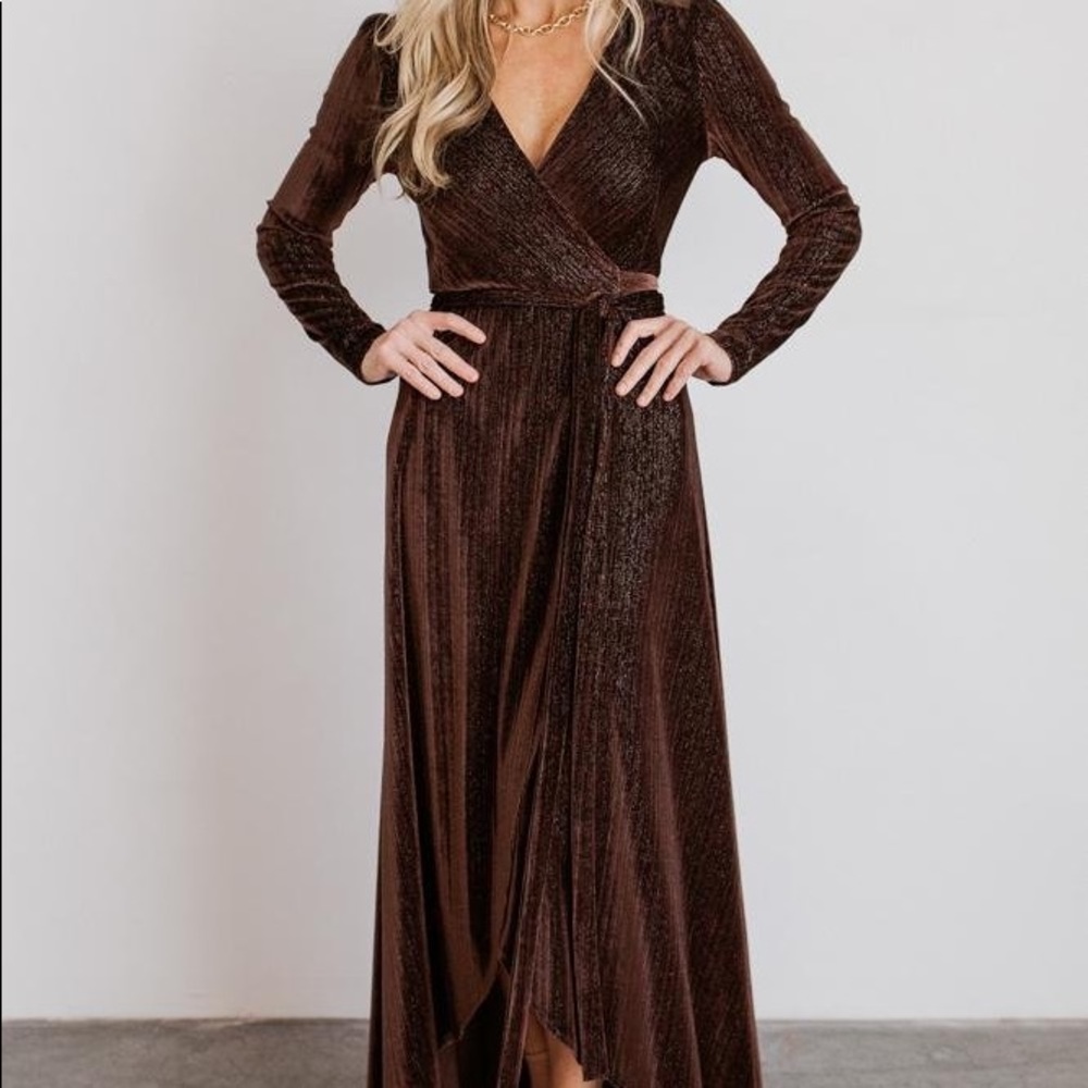 BALTIC BORN SERENA SHIMMER VELVET WRAP DRESS